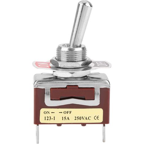 Zerodis Interrupteur à Bascule ON-OFF Momentary, 15A 250V ROCKER Switcher 2 Broches 2 Position 12 Mm, adapté à l'automobile, Appareil Domestique, Contrôle Industriel, pour la Taille Compacte, (1/5)