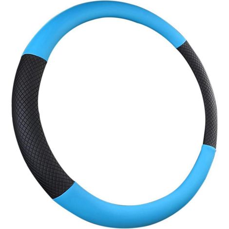 Lenkradbezug Auto Blau, Anti-Rutsch Leder Hülle, Atmungsaktiv, Universalgröße 37-38cm (1/5)