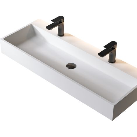 BERNSTEIN - Vasque moderne 110x42x13cm Lavabo en fonte, Lave main à poser - PB2144-1 (1/5)