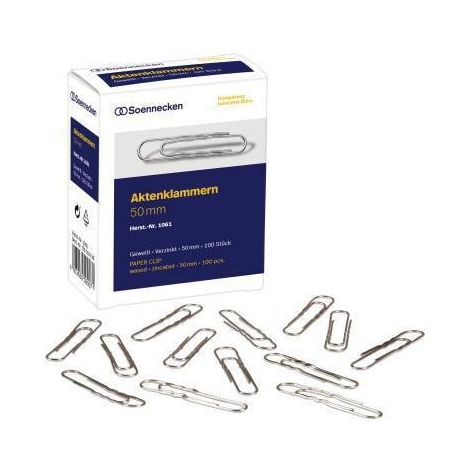 Soennecken Aktenklammer 1061 50mm gewellt verzinkt 100 St./Pack. (1/3)
