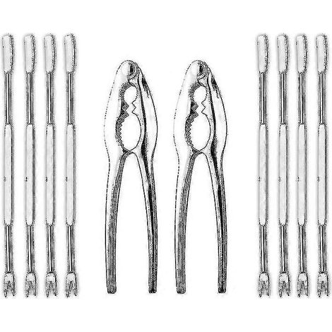 Ensemble de 2 outils pour la pêche au crabe, pince à homard et pioche (1/4)