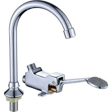 Robinet à pédale en cuivre – Commande au pied pour cuisine et salle de bain – Antibactérien et antirouille – Installation facile (1/5)
