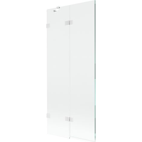 Mexen Lunar paroi de baignoire à 2 volets gauche 80 x 150 cm, transparent, blanc - 897-080-100-20-00-L (1/5)