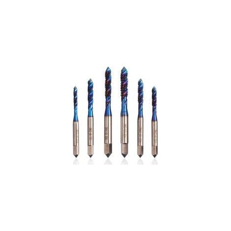 Tarauds à Vis Spirale HSS 6pcs Tarauds Cannelés pour Machine, Outil de Taraudage de Filetage en Acier (1/5)