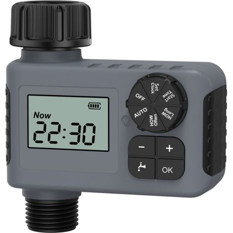 Outdoor hose tap timer, programmable watering timer with rain delay/manual/automatic drip irrigation system and lawn watering system