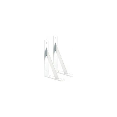 Set di 2 staffe per mensola bianche, supporto a treppiede con traversa stabilizzatrice, design moderno - Crezuo (1/4)
