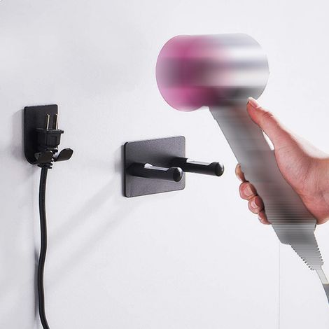 Support/support pour sèche-cheveux Dyson sans perçage (noir) (1/5)