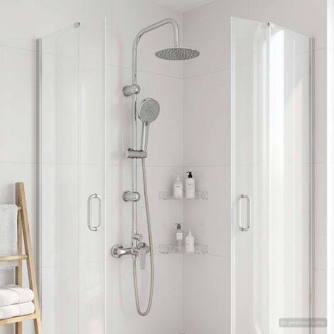Sistema Doccia Cromato Acciaio Inox 21 x 48 x 112 cm vidaXL (1/5)