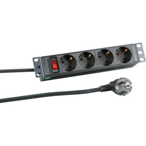 Efb Bloc Multiprise 10'' 1He 4 X Cee 7-3 Con Interruptor, Aluminio,