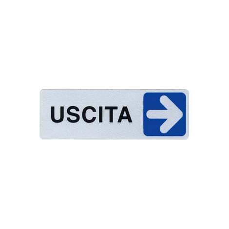 TARGHETTA ADESIVA USCITA (FRECCIA A DESTRA)- - cm.15X5h. - 10 pezzi