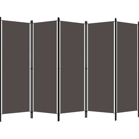 vidaXL Biombo divisor de 5 paneles gris antracita 250x180 cm (1/2)