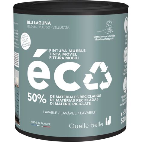 pittura per restauro legno mobili "eco mobili" blu laguna 500 ml (1/3)