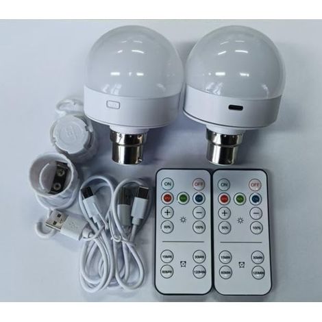 Wiederaufladbare Glühbirne, B22-Batteriebetriebene Glühbirnen mit abnehmbarem Magnetsockel, Fernbedienung und Timer für kabellose Lampen, Tischlampen und Nachttischlampen, 2er-Pack