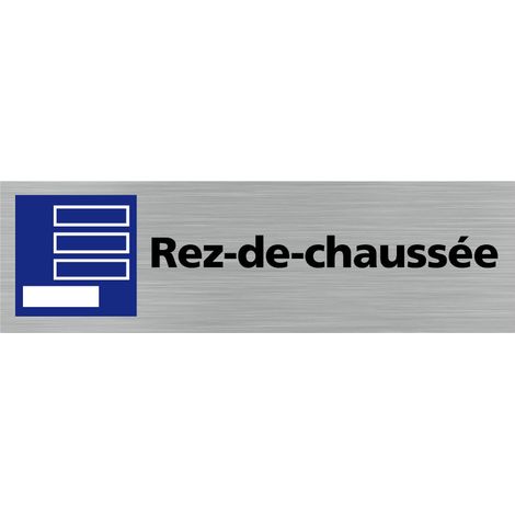 Pictogramme REZ.DE.CHAUSSEE (Q0370).- Plaque aluminium brossé -