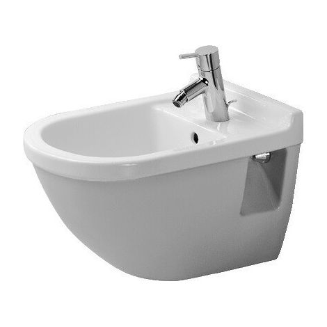 Bidet mural STARCK 3avec trop plein plage de robinettrie 360x540mm 1 trou de robinetterie blanc
