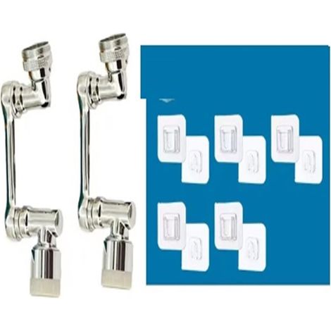 Robinet de cuisine remplisseur de pot Robinet de filtre anti-éclaboussures rotatif à 1080 ° vanne à 2 voies for robinet buse en laiton bras robotique robinet pivotant aérateur prolongateur for salle d (1/5)