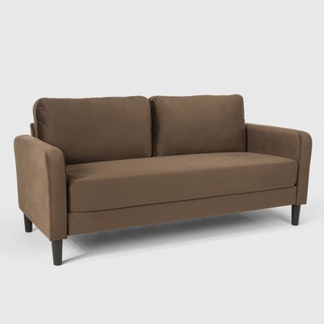 Divano 3 posti design moderno per soggiorno e salotti in tessuto Portland - Marrone