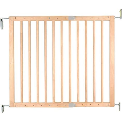 Barriere de securite extensible bois prune 69 107 cm - fixation percage - norme nf en 1930 - pour enfants de 24 mois et moins (1/4)