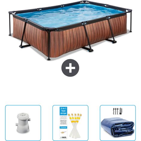 Exit-toys Piscina Exit Rettangolare - Effetto legno - 300x200x65 cm - 6-pezzi SCB74 (1/5)
