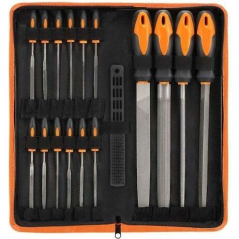 Ensemble de 17 limes combinées en métal lime ronde en acier ensemble d'outils de meulage abrasif