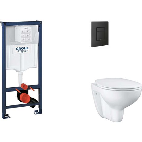 Grohe Rapid SL - Set bâti-support, cuvette, abattant SoftClose et plaque de déclenchement Even, phantom black SANI11BB5113 (1/5)