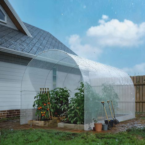 Bâche de Protection 6x4 m PE 140 g/m² Imperméable Anti-UV Blanc (1/5)