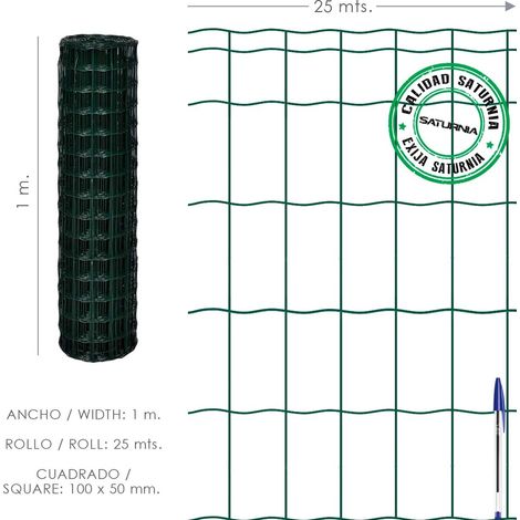 Country Plastifiziertes Netz 100x50/100 cm. 25 Meter rollen