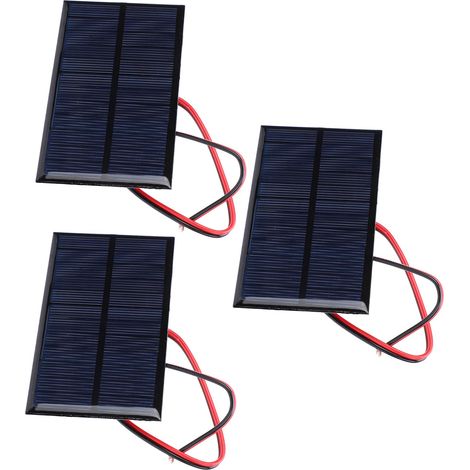 Panneau solaire 6V 1W polycristallin, 3 pièces avec câbles 30cm, pour projets DIY et alimentation énergie solaire (1/5)