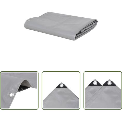 Gartenmöbel abdecken - Abdeckplane 650 g/m² 1,5 x 20 m Grau (1/5)