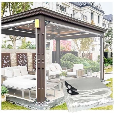 Bache Transparente avec Oeillets Imperméable 1.2mX2.9m, 0.35mm Personnalisable Bache de Protection Exterieur Transparente Bache de Serre de Jardin pour Mobilier de Jardin Plante (1/4)