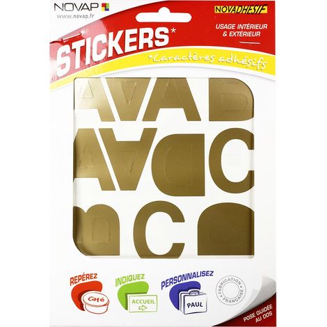 Lettres autocollantes 40mm Or NOVADHESIFS - 4371122
