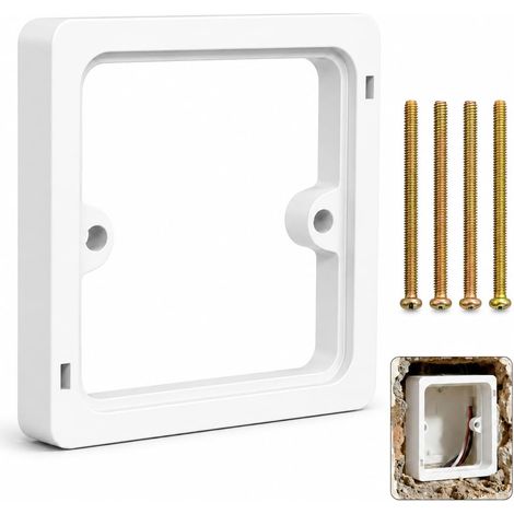 Entretoise pour Prise Électrique 10mm, Rallonge de Boîtier de Prise Unique 1 Poste, Kit d'Extension Durable pour Interrupteur de Lumière, Blanc (1/5)