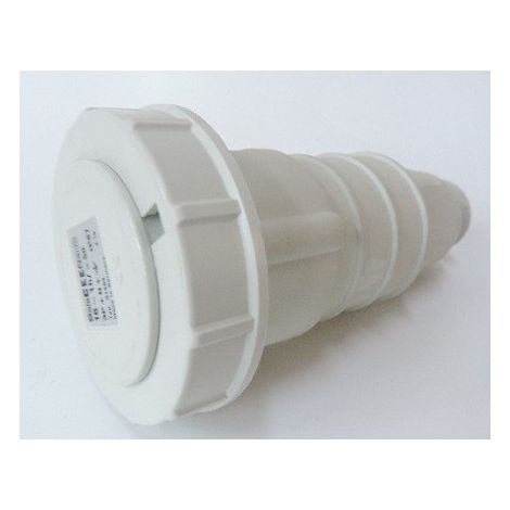 Prise fiche 3P+N+T 16A prolongateur gris PE 1H droite avec clapet IP67 OT BALS 31404