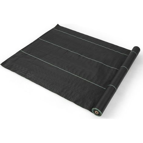 Garden Weed Barrier Fabric 25M x 2M PP Weed Control Fabric w/Guide Line (1/5)