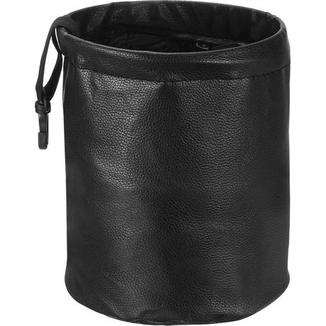 Faltbarer Auto Mülleimer 0.9 Gallonen, Schwarz, Leder, Wasserdicht, Aufbewahrungstasche