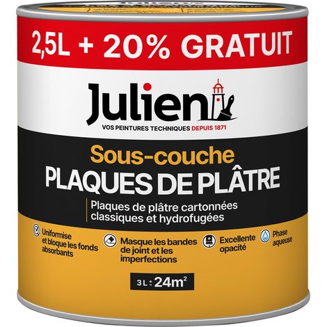 Sous-Couche Pour Plaques De Plâtre Cartonnées - aspect Mat Blanc 3L - Julien
