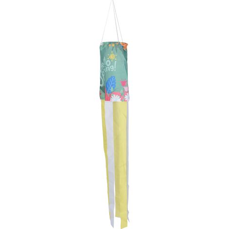 Manche à air printanière, décoration extérieure suspendue pour la maison, le jardin ou le balcon - Vert foncé (1/5)