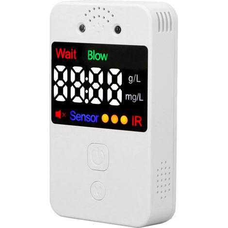 Alcootest électronique Bluetooth sans contact, éthylotest numérique avec affichage LED et annonce vocale, testeur d'alcool portable pour conducteur, usage professionnel et domestique. (1/5)
