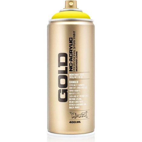 Bombe de peinture - Gold - Acrylique - 100% yellow - P1000 - 400ml - Montana Cans