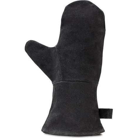 noir Gant De Chemine, Avec Isolation Thermique, De Four En Cuir, De Protection Ignifuge, De Gril, En Cuir Rsistant  La Chaleur (1/5)