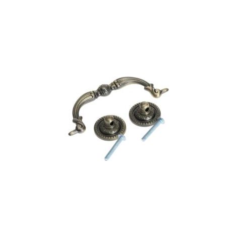 Set di 2 maniglie estraibili antiche color bronzo per cassettiere, interasse fori 96 mm, pomelli per mobili antichi con viti per cassettiere, cassetti, armadi e guardaroba - Crezuo (1/4)