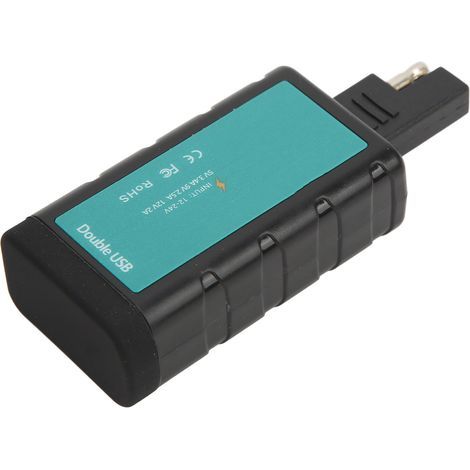 Dual-USB-Motorradladegerät mit QC3.0-SAE-Stecker, 1,4 m Kabel, OT-Anschluss, Eingang: DC 12–24 V, Ausgang: 5 V 3,4 A, 9 V 2,5 A, 12 V 2 A, für Auto, Quad, 4x4 (1/5)
