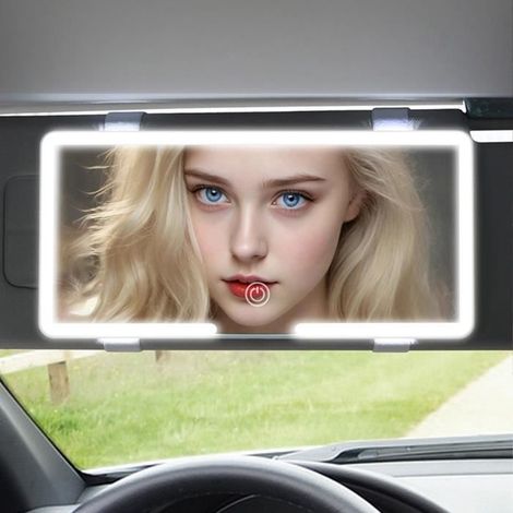 Miroir de courtoisie LED pour Voiture Pare-Soleil - - 3MODES - Gradation à trois niveaux
