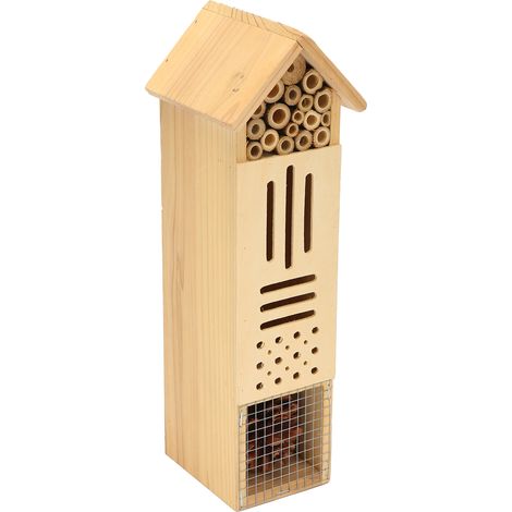 Maison à insectes suspendue en bois, hôtel à abeilles, abri pour la maison et le jardin (1/5)
