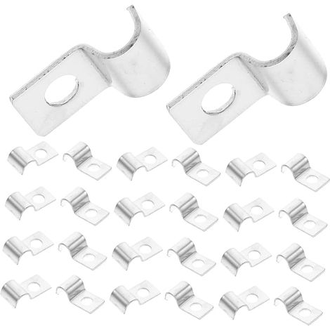colliers de serrage en U, Clip en U à trou unique pour treillis rigide en acier inoxydable, Fixations de colliers de serrage pour tuyaux, collier de serrage Ø 6-7 mm (1/5)
