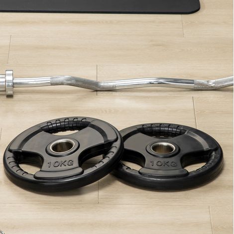 Dischi per pesi olimpici 2 x 10 kg, Tri-Grip, gomma, foro 5 cm, neri HAVRYA (1/5)