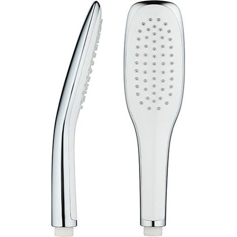 Douchette 1 Jet - Edouard Rousseau - Chromé/Blanc - Régulateur de débit - Anti-calcaire - 64mm