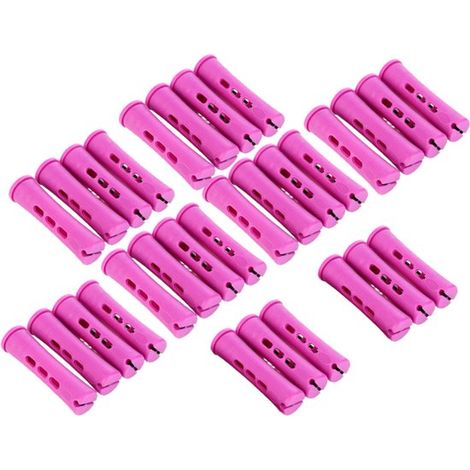 30 pièces - Set de bigoudis - Bigoudis - 1,96 cm - Bouclage sans chaleur - Violet - Bigoudis - plastique - avec élastique en caoutchouc - Ensemble de bigoudis à froid pour femmes, outil de coiffage (1/4)