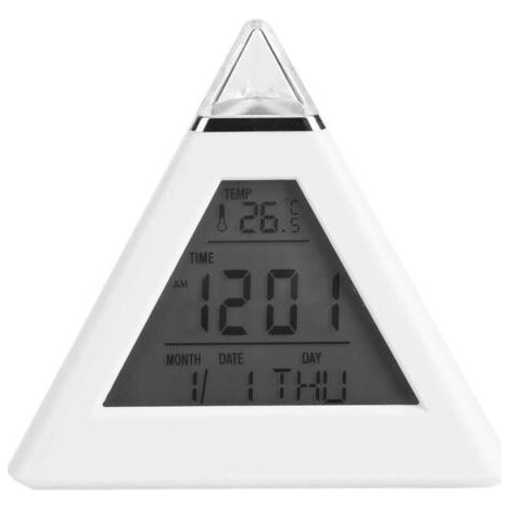 Wecker, LED-Farbwechsel, digitaler LCD-Wecker, Thermometer, Schreibtisch-Tischuhr