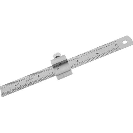 Règle Outil de Mesure Léger et Précis en Acier Inoxydable avec Butée pour Travail du Bois, pour Ingénieurs et Architectes en Bureaux et Écoles (1/5)